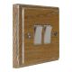 Wood 2 Gang 2Way 10Amp White Rocker Switch in Solid Limed Oak