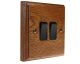 Classic Wood 2 Gang 2Way 10Amp Rocker switch in Medium Oak