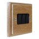 Wood 3 Gang 2Way 10Amp Rocker Switch in Solid Limed Oak