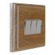 Wood 3 Gang 2Way 10Amp White Rocker Switch in Solid Limed Oak