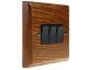 Classic Wood 3 Gang 2Way 10Amp Rocker Switch in Medium Oak