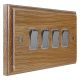 Wood 4 Gang 2Way 10Amp Polished Chrome Rocker Switch in Solid Limed Oak