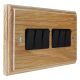 Wood 6 Gang 2Way 10Amp Rocker Switch in Solid Limed Oak 