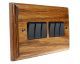 Classic Wood 6 Gang 2Way 10Amp Rocker Switch in Medium Oak