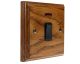 Classic Wood 1 Gang 20Amp Double Pole Rocker Switch with Neon in Medium Oak