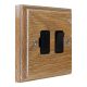 Wood 1 Gang 13Amp Switch Fuse Spur in Solid Limed Oak 