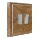 Wood 1 Gang 13Amp Switch Fuse Spur in Solid Limed Oak 