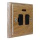 Wood 1 Gang 13Amp Switch Fuse Spur with Neon in Solid Limed Oak 