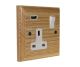 Classic 1G USB Charging Socket in Solid Ash with White insert.