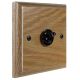 Period Wood 1 Gang Intermediate Black Nickel Toggle Switch in Solid Limed Oak