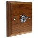 Period Wood 1G 2Way 10A Polished Chrome Toggle Switch in Medium Oak