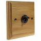 Period Wood 1G 2Way 10A Black Nickel Toggle Switch in Solid Oak