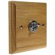 Period Wood 1G 2Way 10A Polished Chrome Toggle Switch in Solid Oak