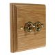 Period Wood 2G 2Way 10A Polished Brass Toggle Switch in Solid oak