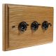 Period Wood 3G 2Way 10A Black Nickel Toggle Switch in Solid Oak