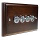 Period Wood 4G 2Way 10A Polished Chrome Toggle Switch in Dark Oak