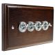 Period Wood 4G 2Way 10A Satin Chrome Toggle Switch in Dark Oak