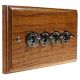 Period Wood 4G 2Way 10A Black Nickel Toggle Switch in Medium Oak