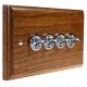 Period Wood 4G 2Way 10A Polished Chrome Toggle Switch in Medium Oak