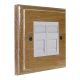 Wood 2 Gang White Euro style RJ45 data socket in Solid Limed Oak