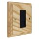 Wood 1 Gang Black Euro style RJ45 data socket in Solid Ash