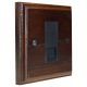 Wood 1 Gang Black Euro style Telephone Secondary clip in socket in Solid Dark Oak