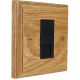 Wood 1 Gang Black Euro style Telephone Master clip in socket in Solid Light Oak