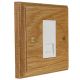 Wood 1 Gang White Euro style RJ45 data socket in Solid Light Oak