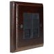 Wood 2 Gang Black Euro style Telephone Master clip in socket in Solid Dark Oak