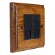 Classic Wood 2 Gang Euro style Telephone Slave socket in Medium Oak