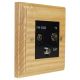 Wood Black Euro style Triplex clip in socket in Solid Ash