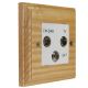 Wood White Euro style Triplex clip in socket in Solid Ash