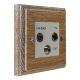 Wood White Euro style Triplex clip in socket in Solid Limed Oak