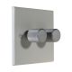 Matt White 2G 2W LED Dimmer Switch with Silver Retro Dimmer Knobs