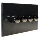 Quarry 4 Gang 2Way Push-on/Push-off 4 x 250W/VA Dimmer in Black Pearl