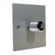 Penland 1G 2Way Push on/Push off 400W/VA Dimmer Switch in Brushed Aluminium-Satin Silver with Chrome Retro Dimmer Knob