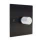 Penland 1G 2W 400W/VA Dimmer Switch in Brushed Aluminium Matt Black with Satin Silver Retro Dimmer Knob