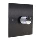 Penland 1G 2W LED Dimmer Switch in Brushed Aluminium Matt Black with Chrome Retro Dimmer Knob