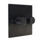 Penland 2G 2W  2 x 250W/VA Dimmer Switch in Brushed Matt Black Aluminium with Retro Dimmer Knobs