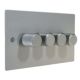 Penland 4G 2W LED Dimmer Switch in Brushed Aluminium-Satin Silver with Retro dimmer caps