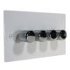 Penland 4G 2Way Push on/Push off 4 x 250W/VA Dimmer Switch in Gloss White with Chrome Retro Dimmer Knobs