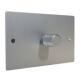 Penland 1G 2Way Push on/Push off 1000W/VA Dimmer Switch on a Twin Plate in Brushed Aluminium-Satin Silver with retro dimmer cap