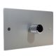 Penland 1G 2Way Push on/Push off 1000W/VA Dimmer Switch on a Twin Plate in Brushed Aluminium-Satin Silver with Chrome Retro Dimm