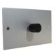 Penland 1G 2Way Push on/Push off 1000W/VA Dimmer Switch on a Twin Plate in Brushed Aluminium-Satin Silver with Black Retro Dimme