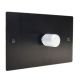 Penland 1G 2W 1000W/VA Dimmer Switch on a Twin Plate in Brushed Aluminium Matt Black with Satin Silver Retro