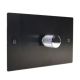 Penland 1G 2W 1000W/VA Dimmer Switch on a Twin Plate in Brushed Aluminium Matt Black with Chrome Retro Dimmer