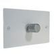 Penland 1G 2Way Push on/Push off 1000W/VA Dimmer Switch on a Twin Plate in Gloss White with Satin Silver Retro Dimmer Knob