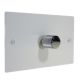 Penland 1G 2Way Push on/Push off 1000W/VA Dimmer Switch on a Twin Plate in Gloss White with Chrome Retro Dimmer Knob