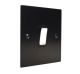 Penland 1G 2W 10A Rocker Switch in Brushed Aluminium Satin Black with Polished Stainless insert with Black Trim