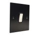 Penland 1G Intermediate Rocker Switch in Brushed Aluminium Satin Black with Satin Stainless insert with Black Trim